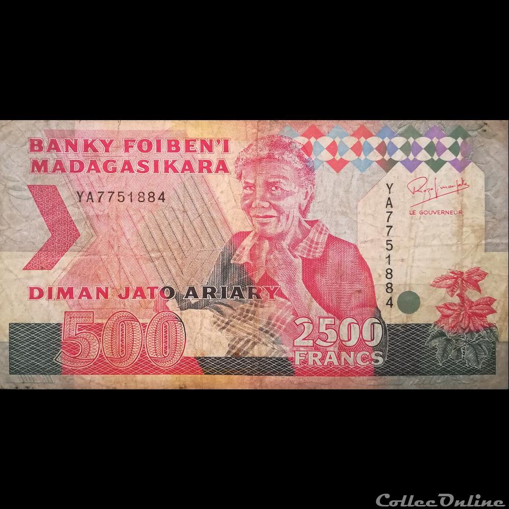 MADAGASCAR - P 72A - 2500 FRANCS - 1993 billet afrique madagascar p 72a 2500 francs 1993