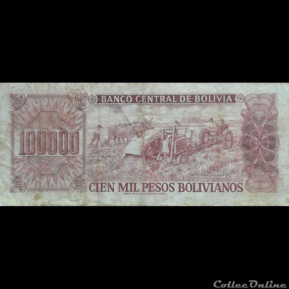 BOLIVIE - P 171 A (2) - 100.000 PESOS BOLIVIANOS - 1984 billet amerique du sud argentine bolivie p 171 a 2 100 000 pesos bolivianos 1984