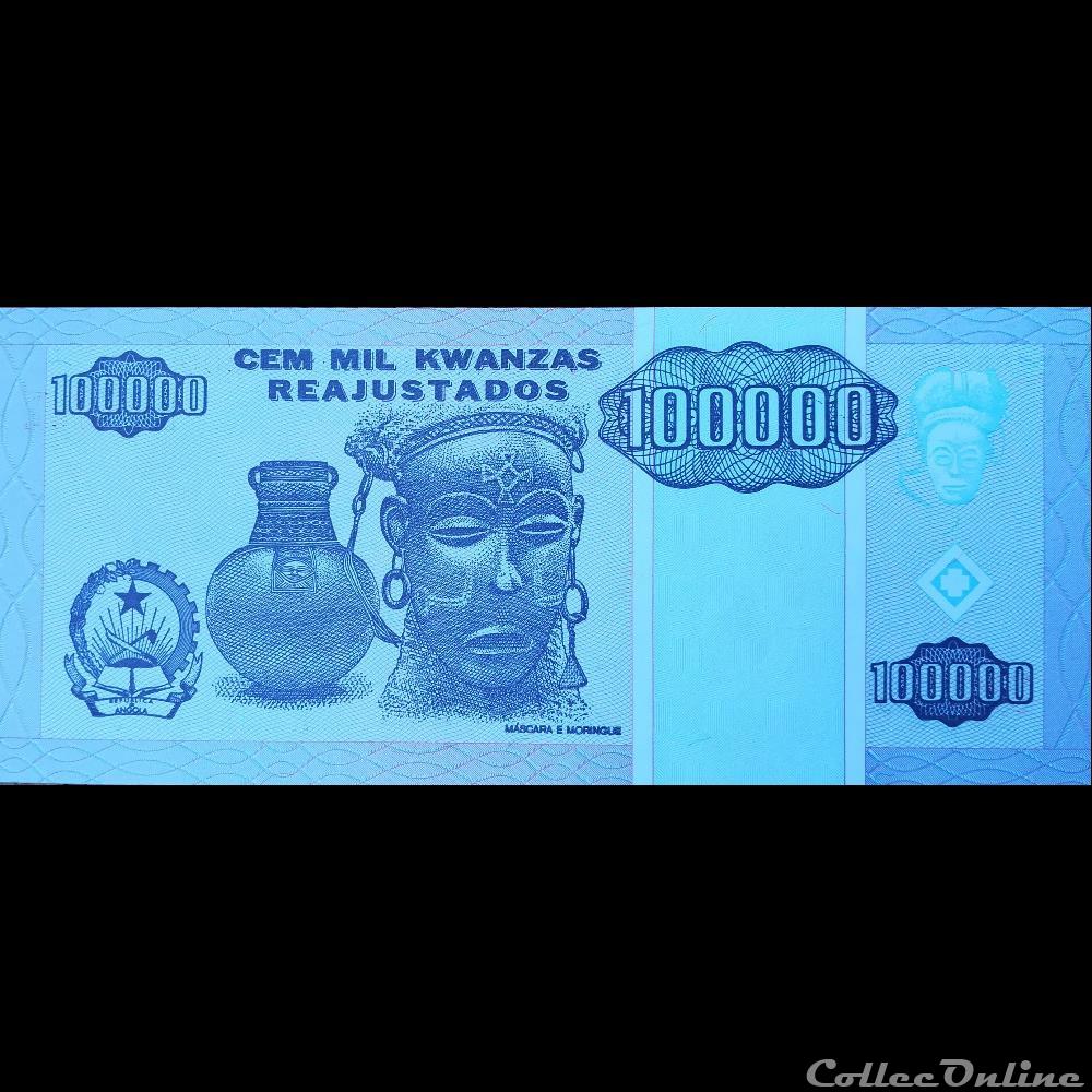 billet afrique angola p 139 100 000 kwanzas 1995