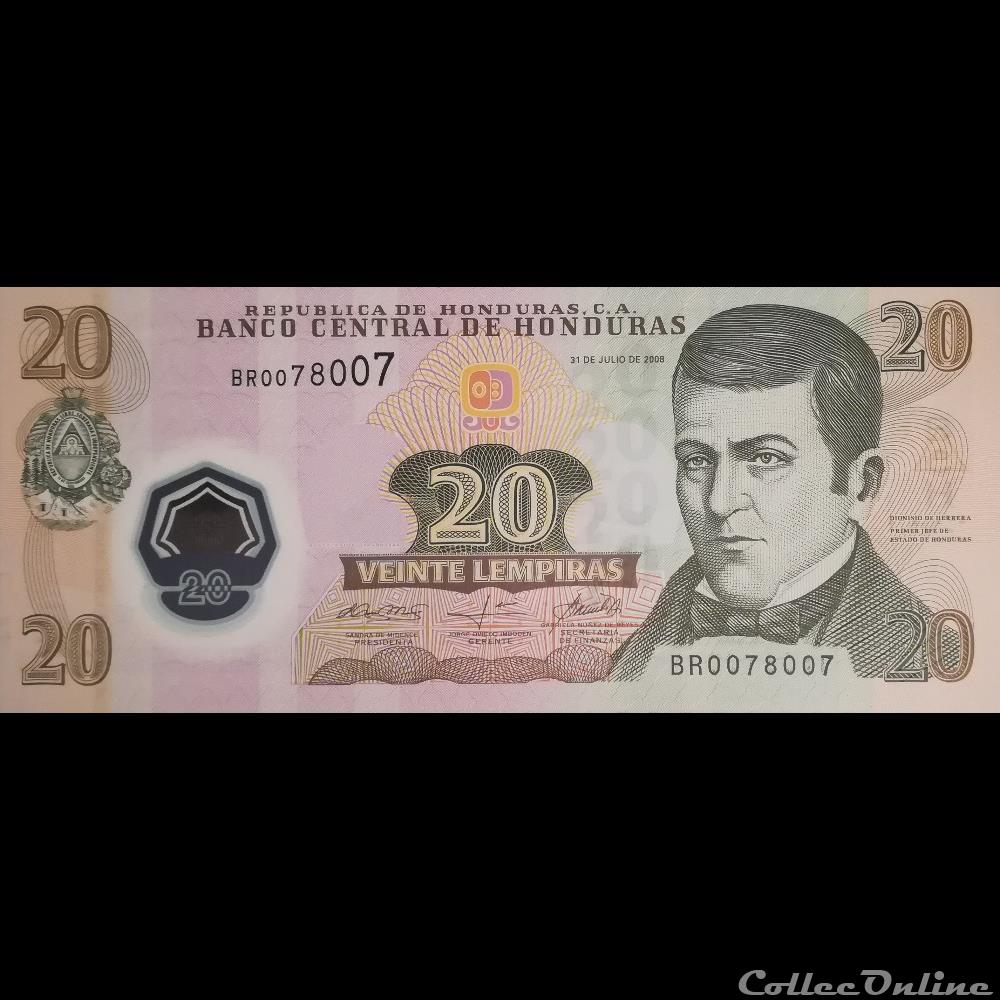 HONDURAS - P 095 (2) - 20 LEMPIRAS - 2008 billet amerique nord honduras p 095 2 20 lempiras 2008