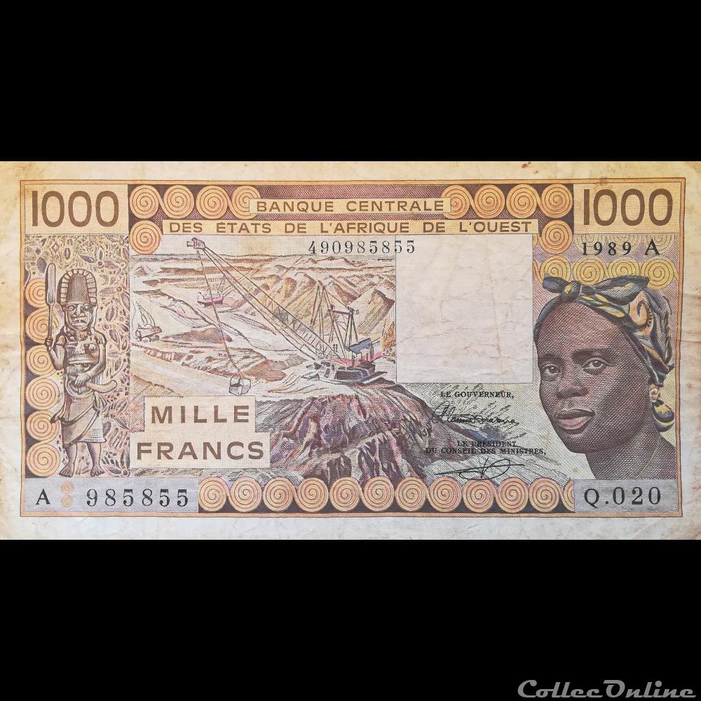 COTE D'IVOIRE - P 107A I - 1000 FRANCS - 1989 billet afrique d cote ivoire p 107a i 1000 francs 1989