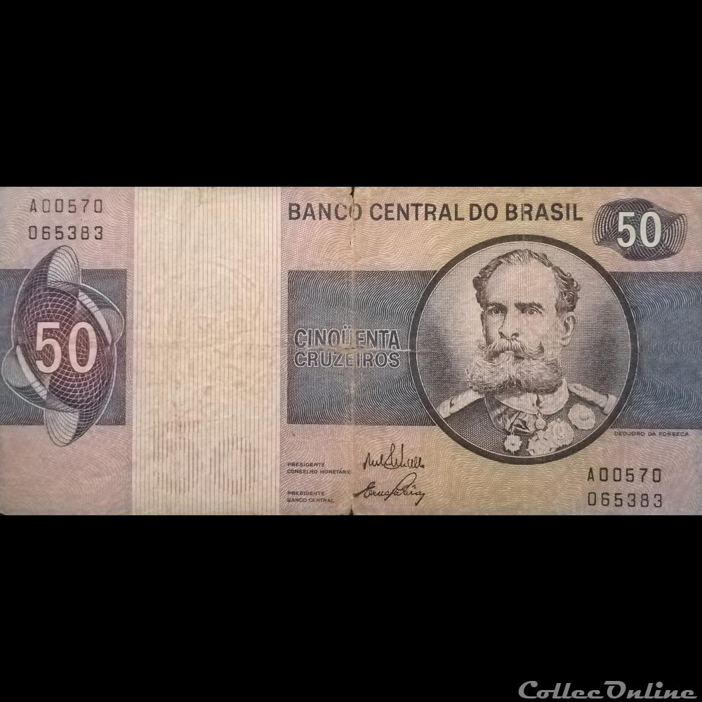 BRESIL - P 194 A - 50 CRUZEIROS - 1970 billet amerique du sud bresil p 194 a 50 cruzeiros 1970