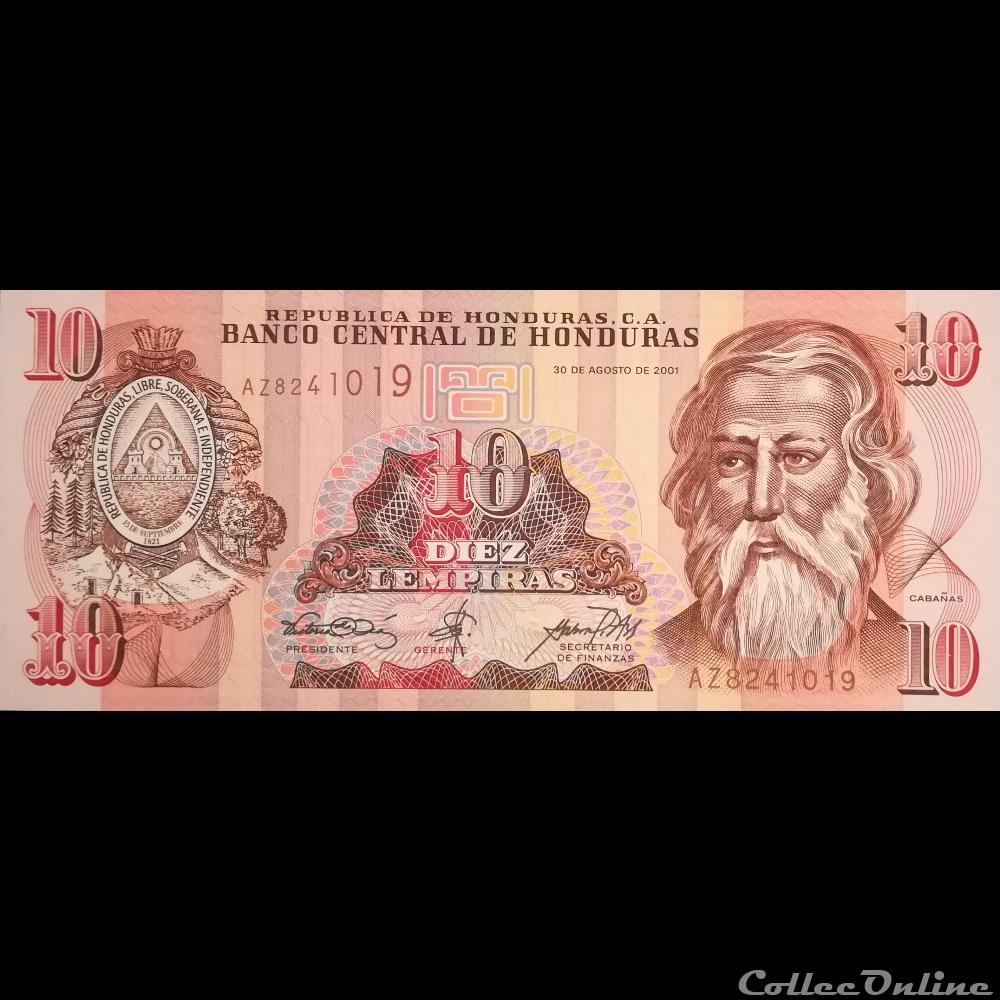 HONDURAS - P 086 A - 10 LEMPIRAS - 2001 billet amerique nord honduras p 086 a 10 lempiras 2001