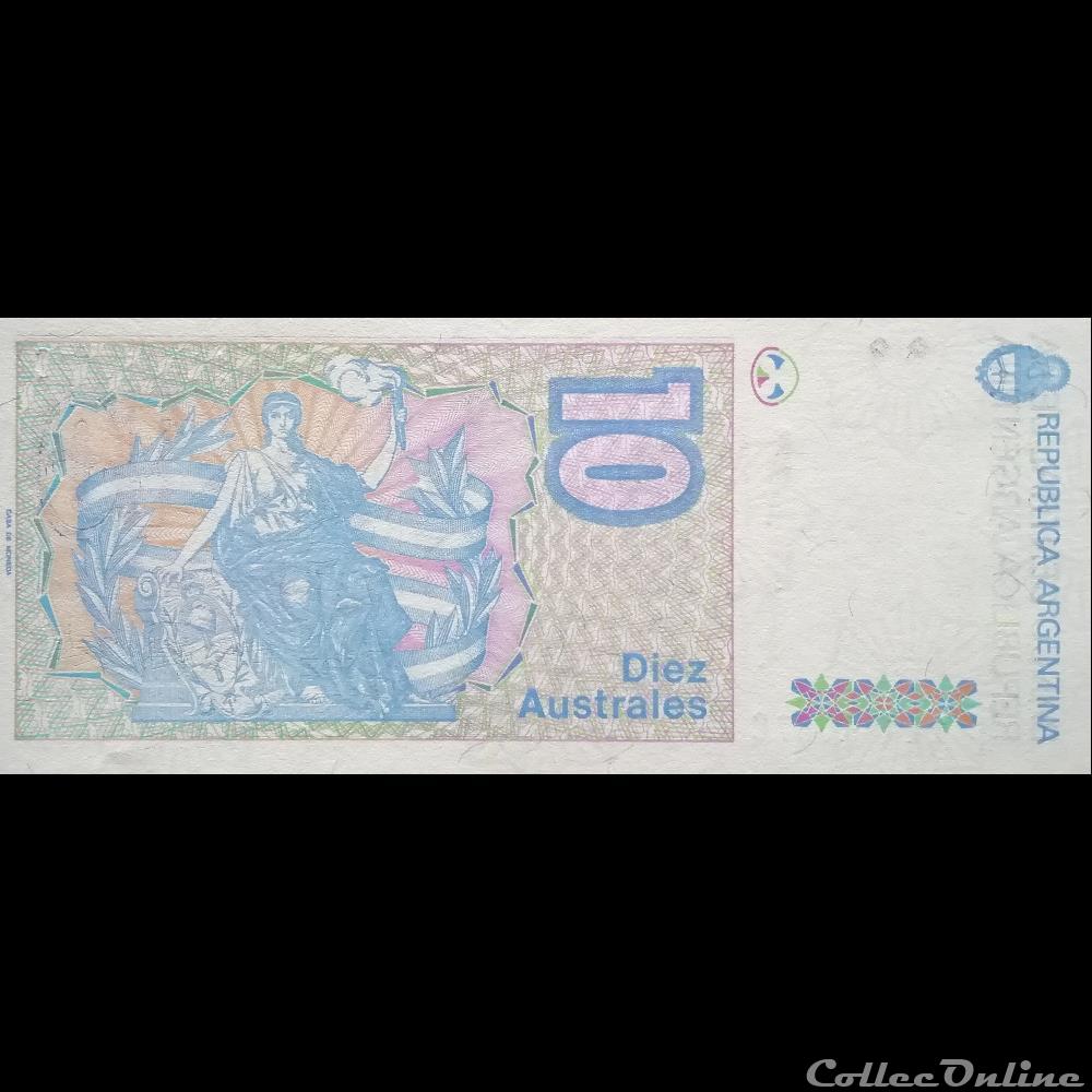 ARGENTINE - P 325 B - 10 AUSTRALES - 1989 billet amerique du sud argentine p 325 b 10 australes 1989
