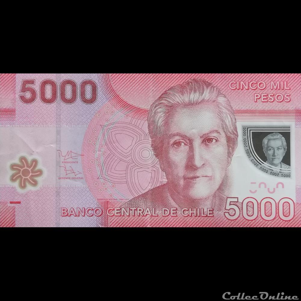 CHILI - P 163 D - 5000 PESOS - 2013 billet amerique du sud chili p 163 d 5000 pesos 2013