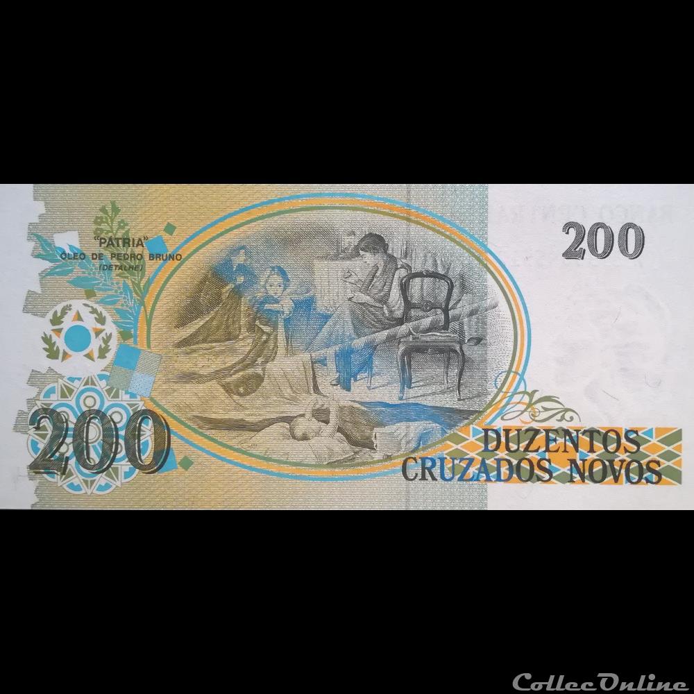BRESIL - P 225 B - 200 CRUZEIROS - 1990 billet amerique du sud bresil p 225 b 200 cruzeiros 1990