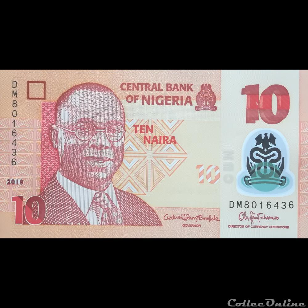 billet afrique nigerium nigeria p 39 i 10 naira 2018
