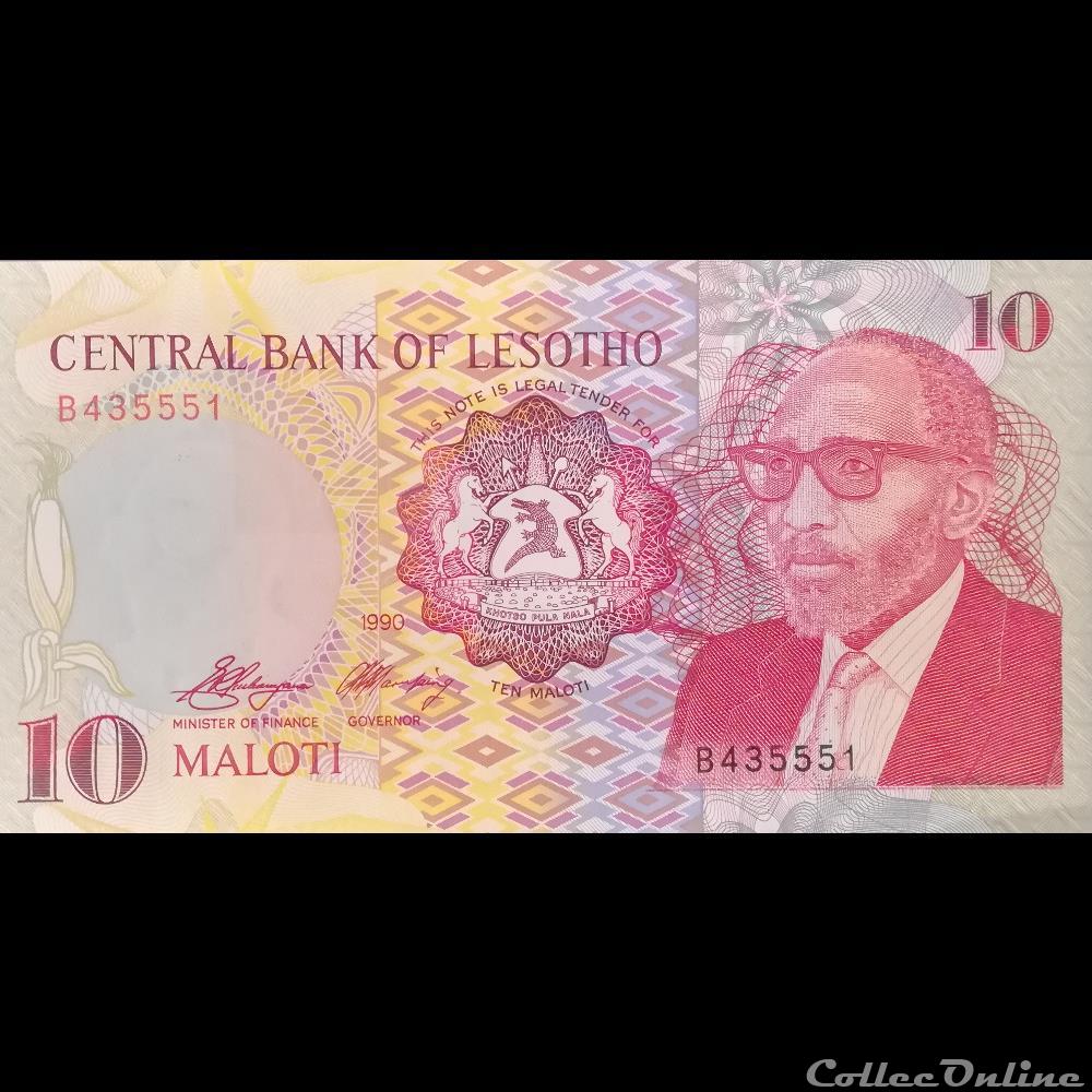 LESOTHO - P 11 - 10 MALOTI - 1990 billet afrique lesotho p 11 10 maloti 1990