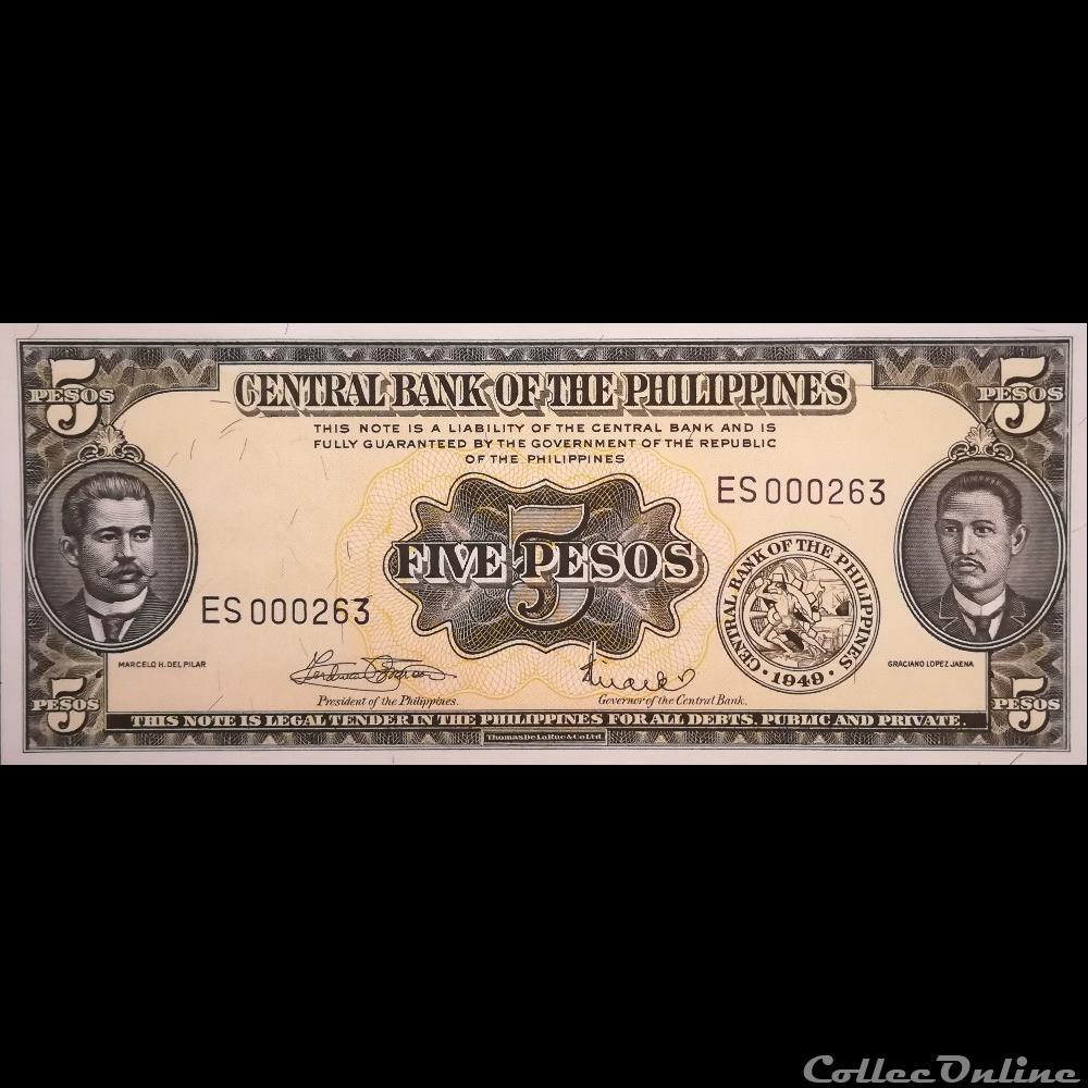 billet asie philippines p 135 f 5 pesos 1949