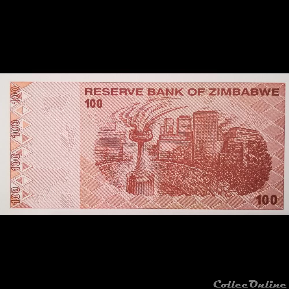 ZIMBABWE - P 97 - 100 DOLLARS - 2009 billet afrique zimbabwe p 97 100 dollars 2009