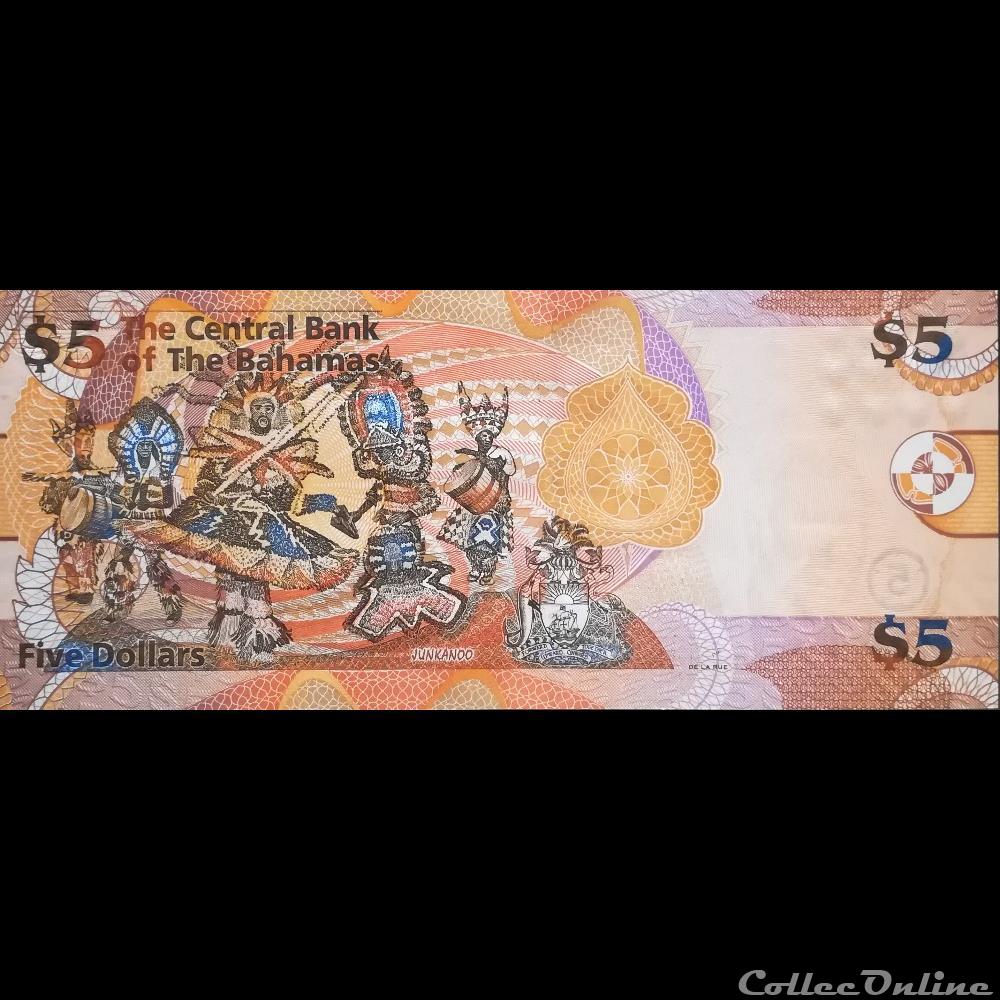 BAHAMAS - P 072A - 5 DOLLARS - 2013 billet amerique du nord bahamas p 072a 5 dollars 2013