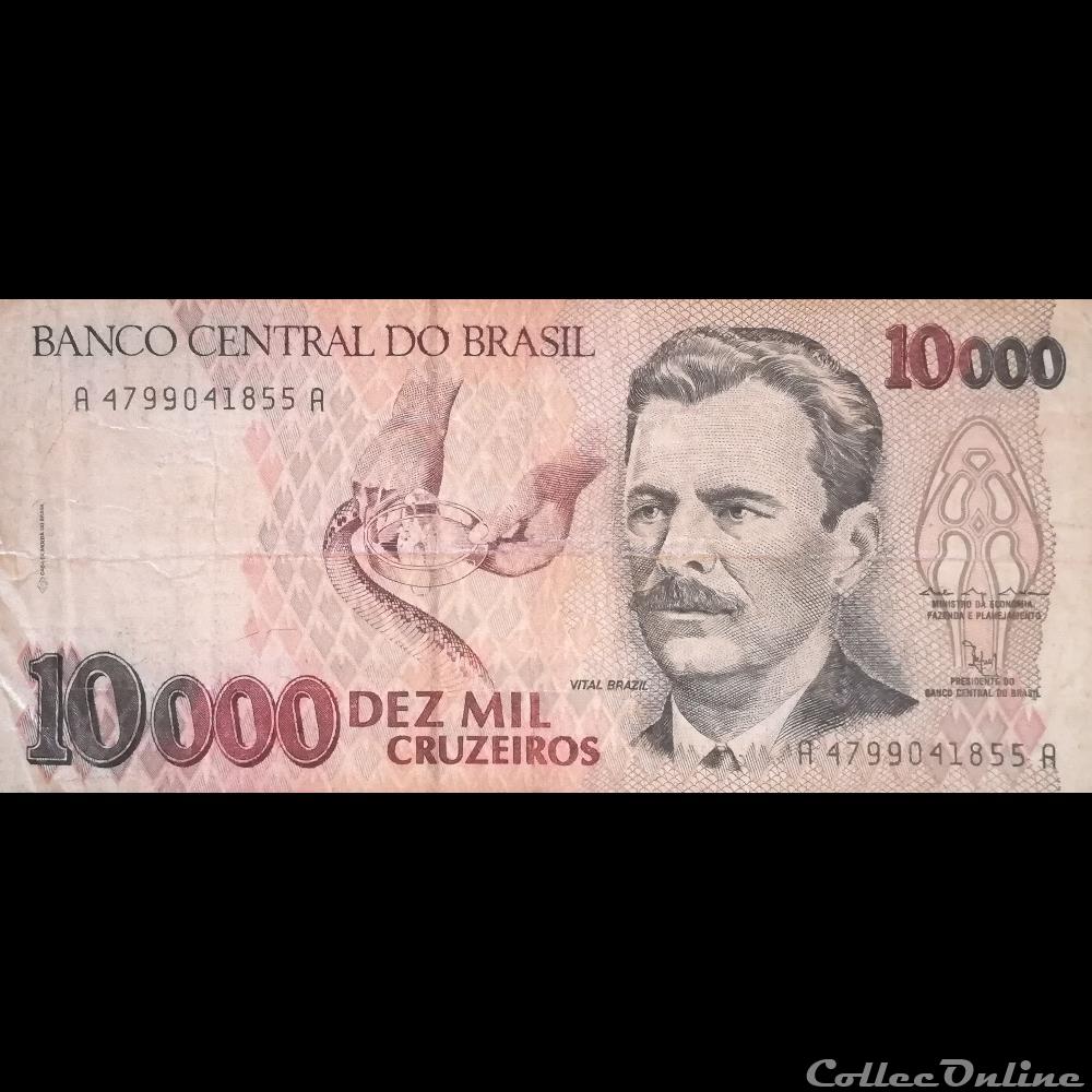 BRESIL - P 233 B - 10.000 CRUZEIROS - 1992 billet amerique du sud bresil p 233 b 10 000 cruzeiros 1992