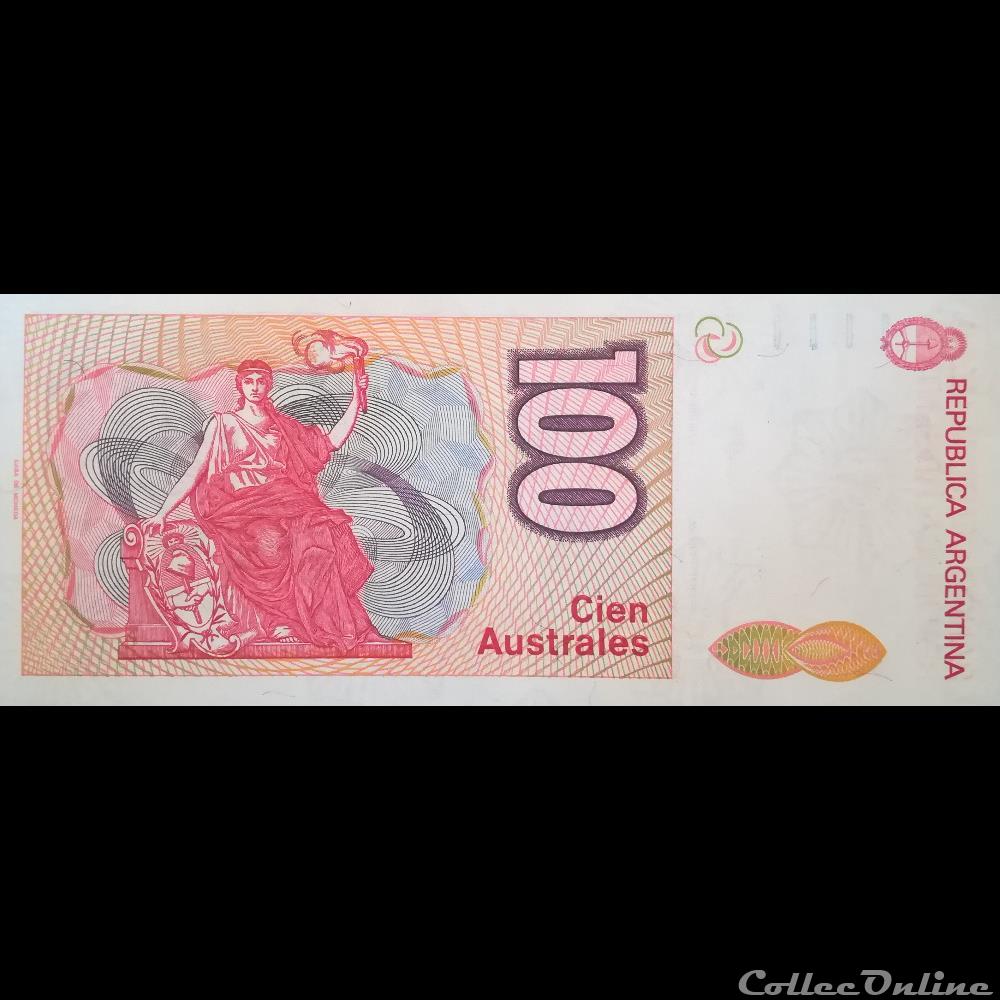 ARGENTINE - P 327 B (2) - 100 AUSTRALES - 1985 / 1990 billet amerique du sud argentine p 327 b 2 100 australes 1985 1990