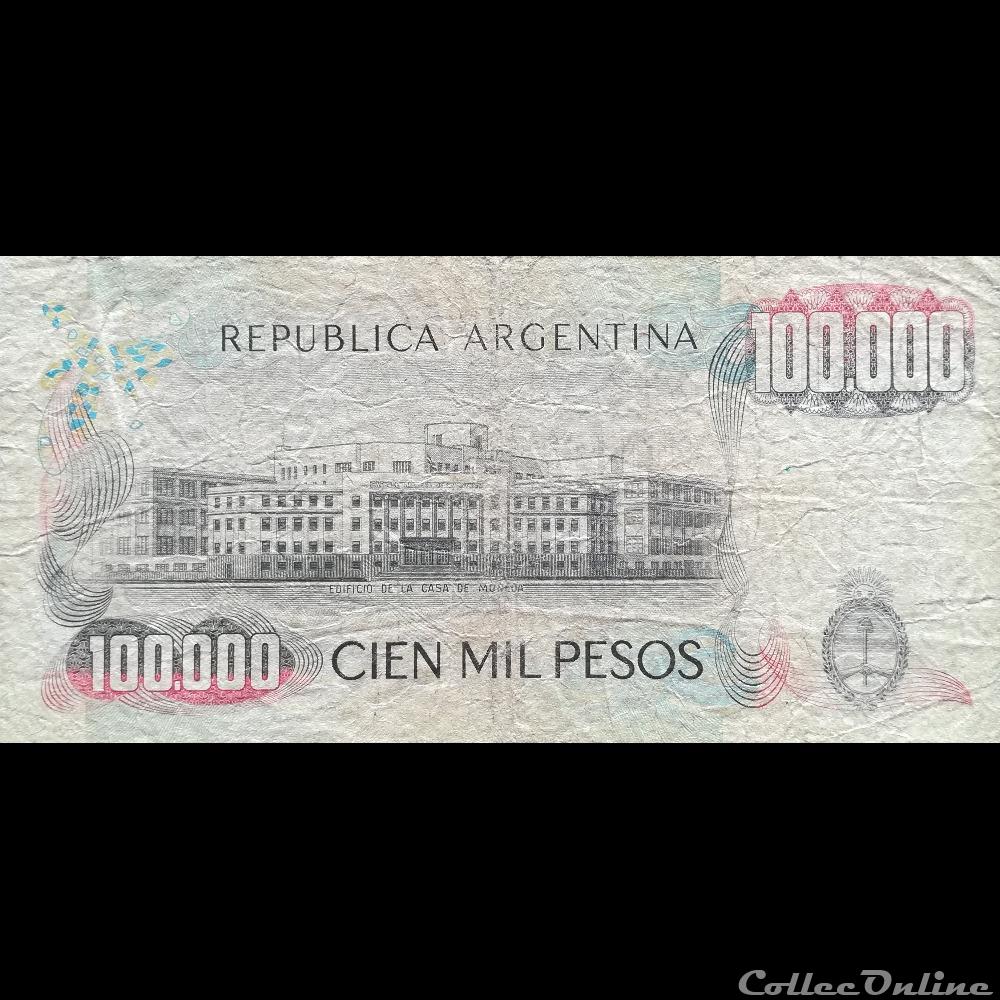 billet amerique du sud argentine p 308 b 100 000 pesos 1983