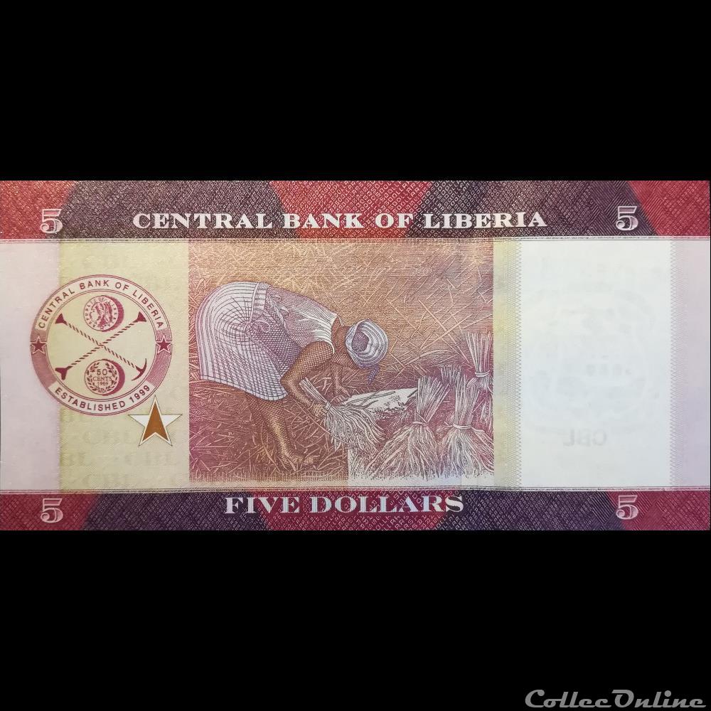 LIBERIA - P 31 A - 5 DOLLARS - 2016 billet afrique liberium liberia p 31 a 5 dollars 2016