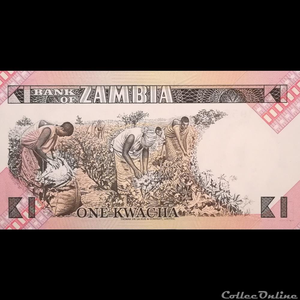 ZAMBIE - P 23 B - 1 KWACHA - 1980/88 billet afrique zambie p 23 b 1 kwacha 1980 88