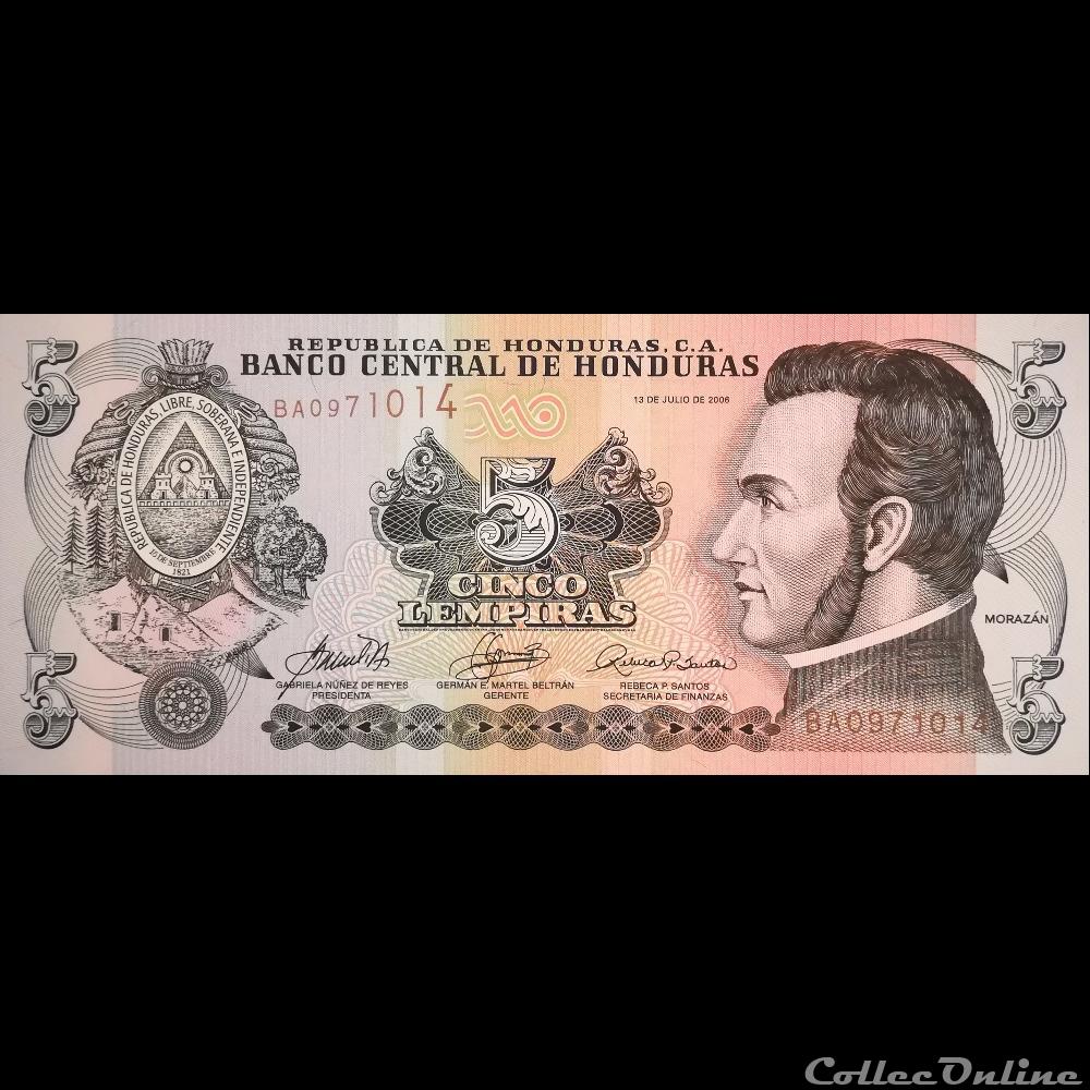 HONDURAS - P 091 A - 5 LEMPIRAS - 2006 billet amerique nord honduras p 091 a 5 lempiras 2006