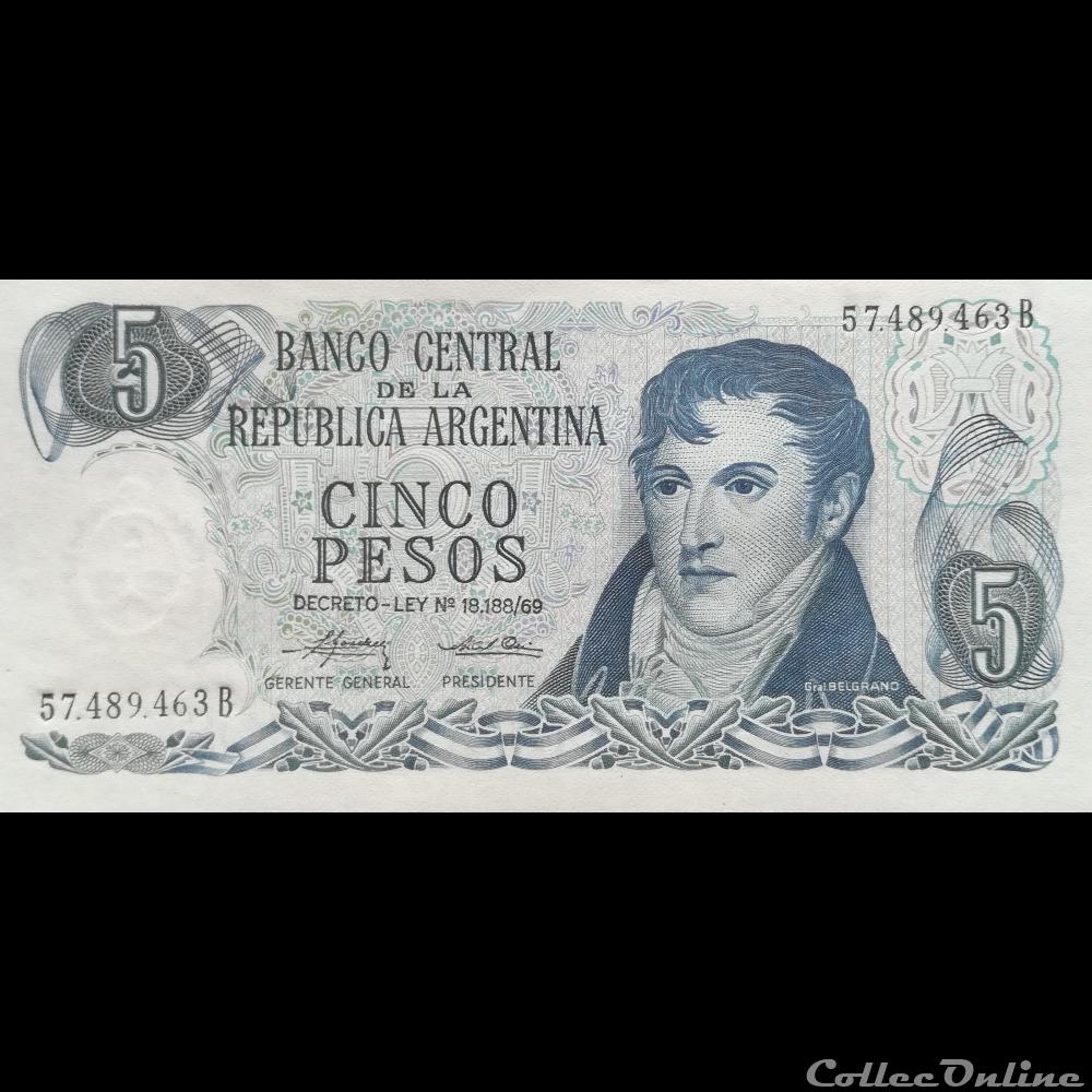 ARGENTINE - P 294 (2) - 5 PESOS - 1974 billet amerique du sud argentine p 294 2 5 pesos 1974
