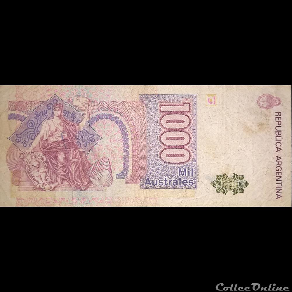ARGENTINE - P 329 (3) - 1000 AUSTRALES - 1989 billet amerique du sud argentine p 329 3 1000 australes 1989