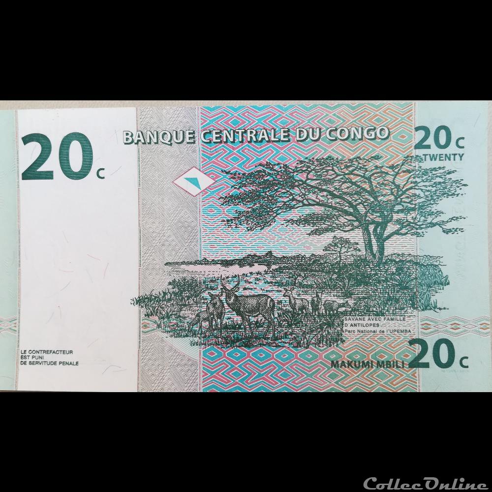 CONGO - P 083 - 20 CENTIMES 1997 billet afrique republique du congo p 083 20 centimes 1997