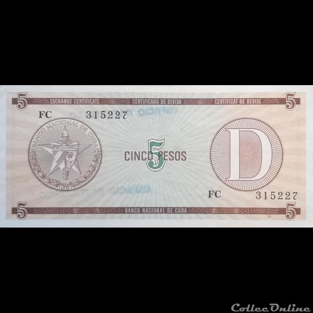 CUBA - P FX 34 - 5 PESOS - ND billet amerique du nord cuba p fx 34 5 pesos nd