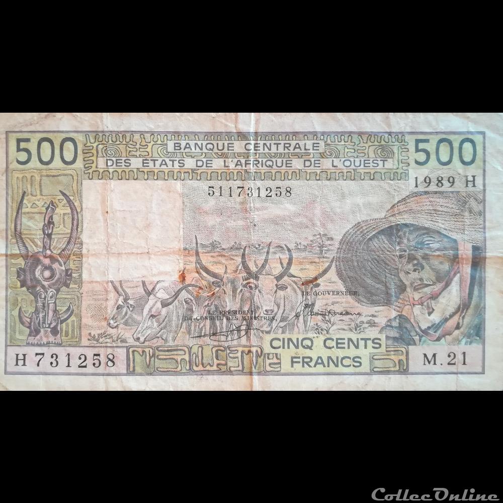 billet afrique niger p 606h k 500 francs 1989