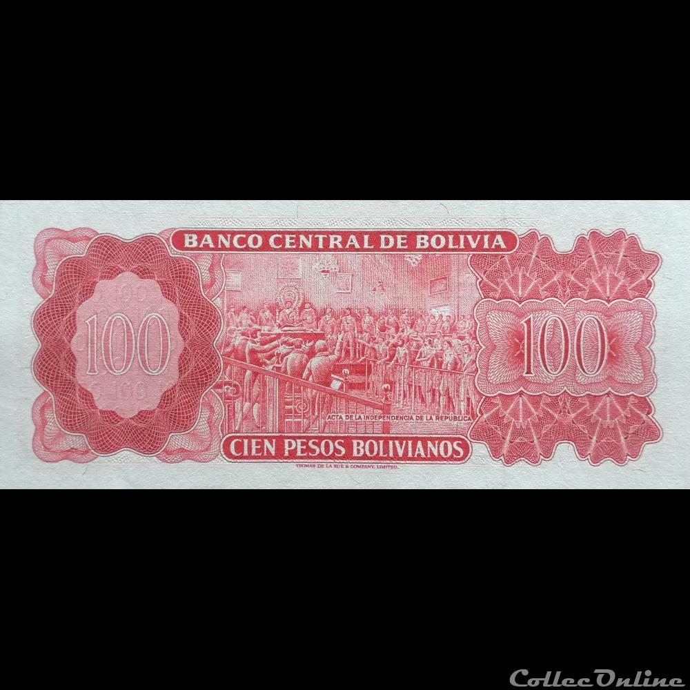 BOLIVIE - P 164 A (2) - 100 PESOS BOLIVIANOS - 1962 billet amerique du sud argentine bolivie p 164 a 2 100 pesos bolivianos 1962