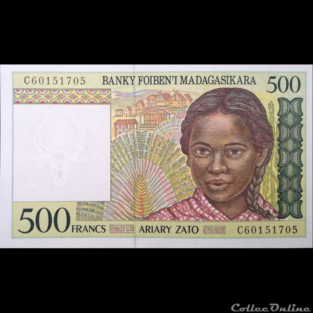billet afrique madagascar p 75 b 500 francs 1994
