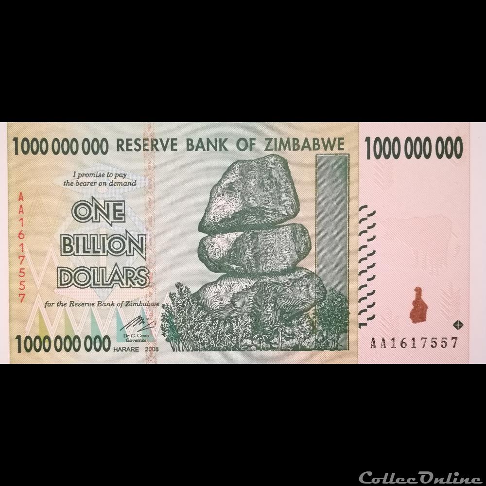 ZIMBABWE - P 83 - 1.000.000.000 DOLLARS - 2008 billet afrique zimbabwe p 83 1 000 000 000 dollars 2008