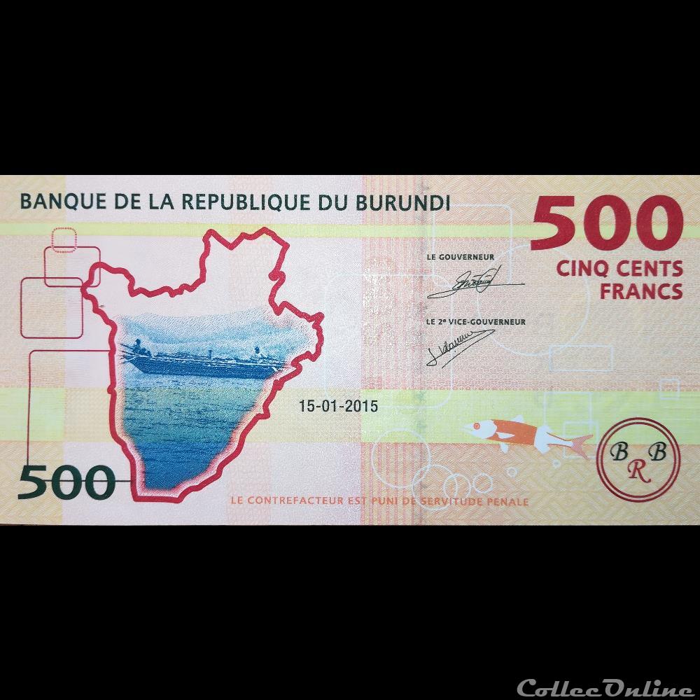 BURUNDI - P 50 - 500 FRANCS 2015 billet afrique burundi p 50 500 francs 2015