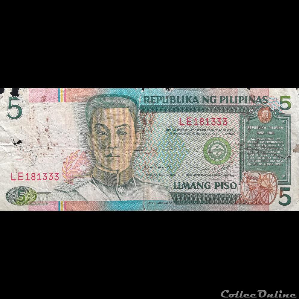 billet asie philippines p 180 5 piso 1995