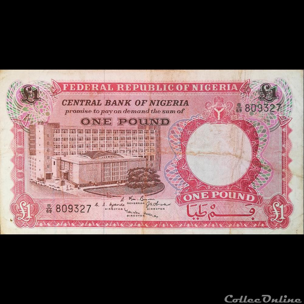billet afrique nigerium nigeria p 08 1 pound 1967