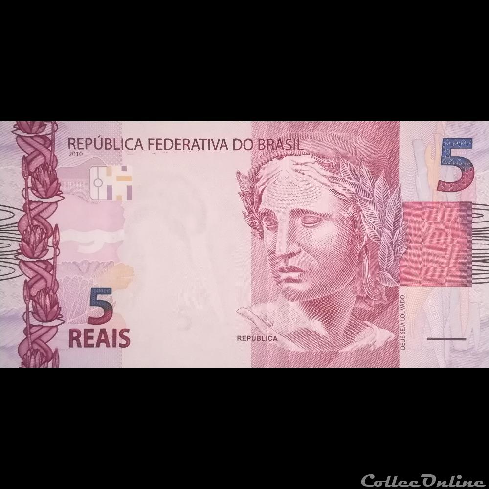 BRESIL - P 253 A - 5 REAIS - 2010 billet amerique du sud bresil p 253 a 5 reais 2010