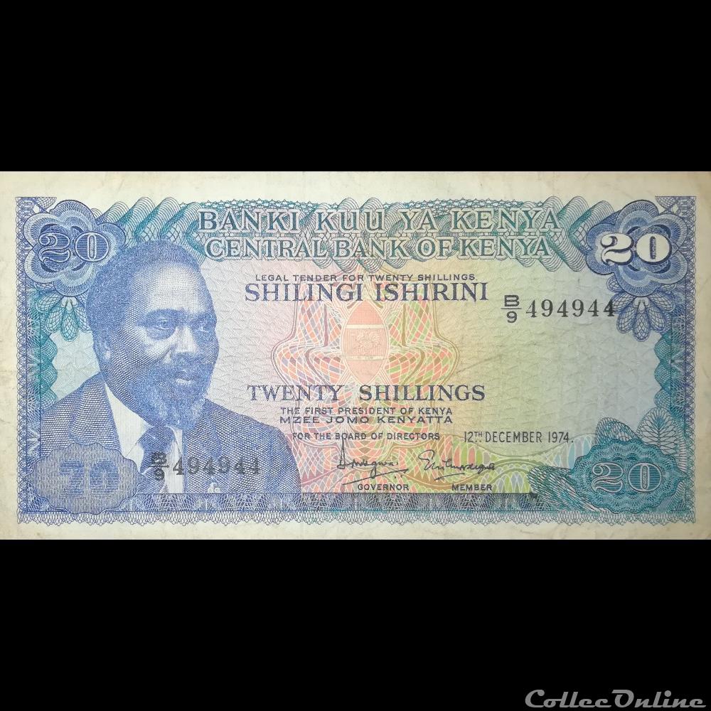 KENYA - P 13 A - 20 SHILLINGS - 1974 billet afrique kenya p 13 a 20 shillings 1974