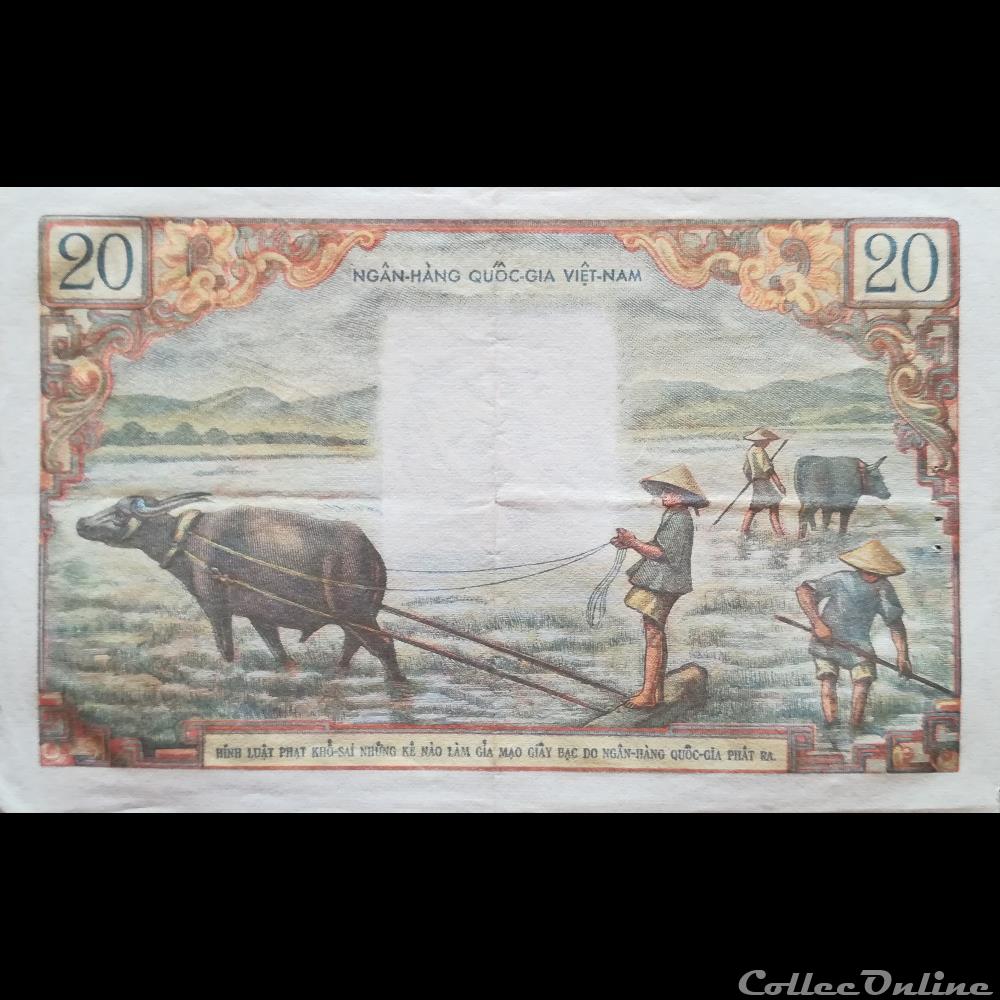 VIÊT NAM DU SUD - P 04 - 20 DÔNG - 1956 billet asie vietnam viet nam du sud p 04 20 dong 1956