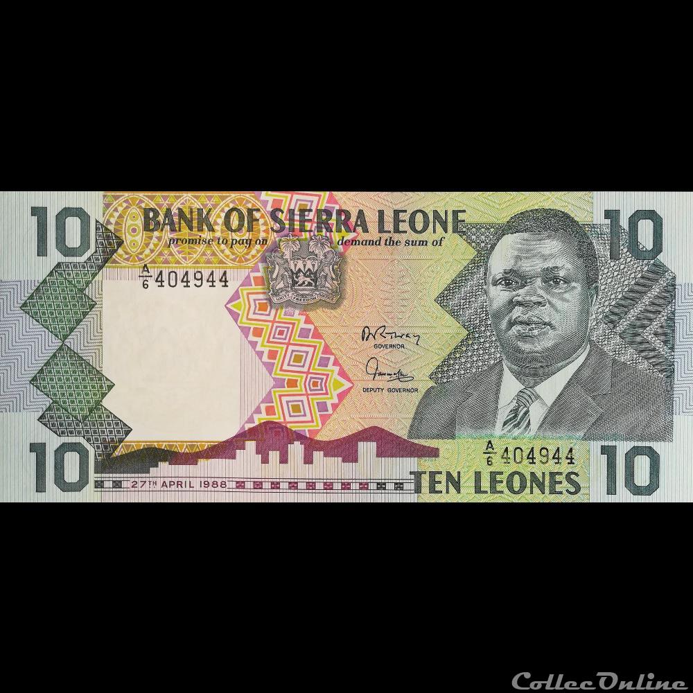 billet afrique sierra leone p 15 10 leones 1988