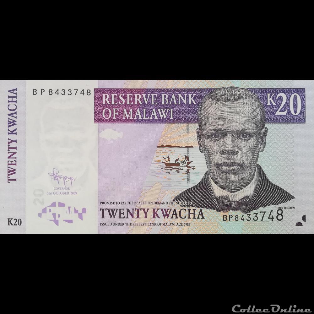 MALAWI - P 52 E - 20 KWACHA - 2009 billet afrique malawi p 52 e 20 kwacha 2009