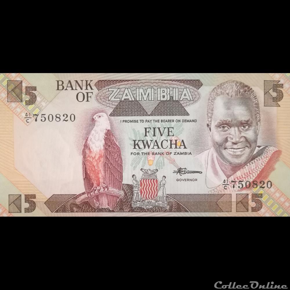 ZAMBIE - P 25 D - 5 KWACHA - 1988 billet afrique zambie p 25 d 5 kwacha 1988