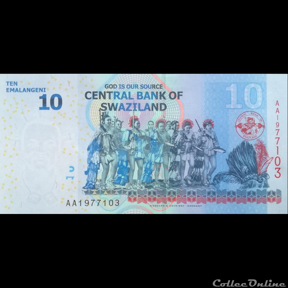 SWAZILAND - P 36 - 10 EMALANGENI - 2010 billet afrique swaziland p 36 10 emalangeni 2010