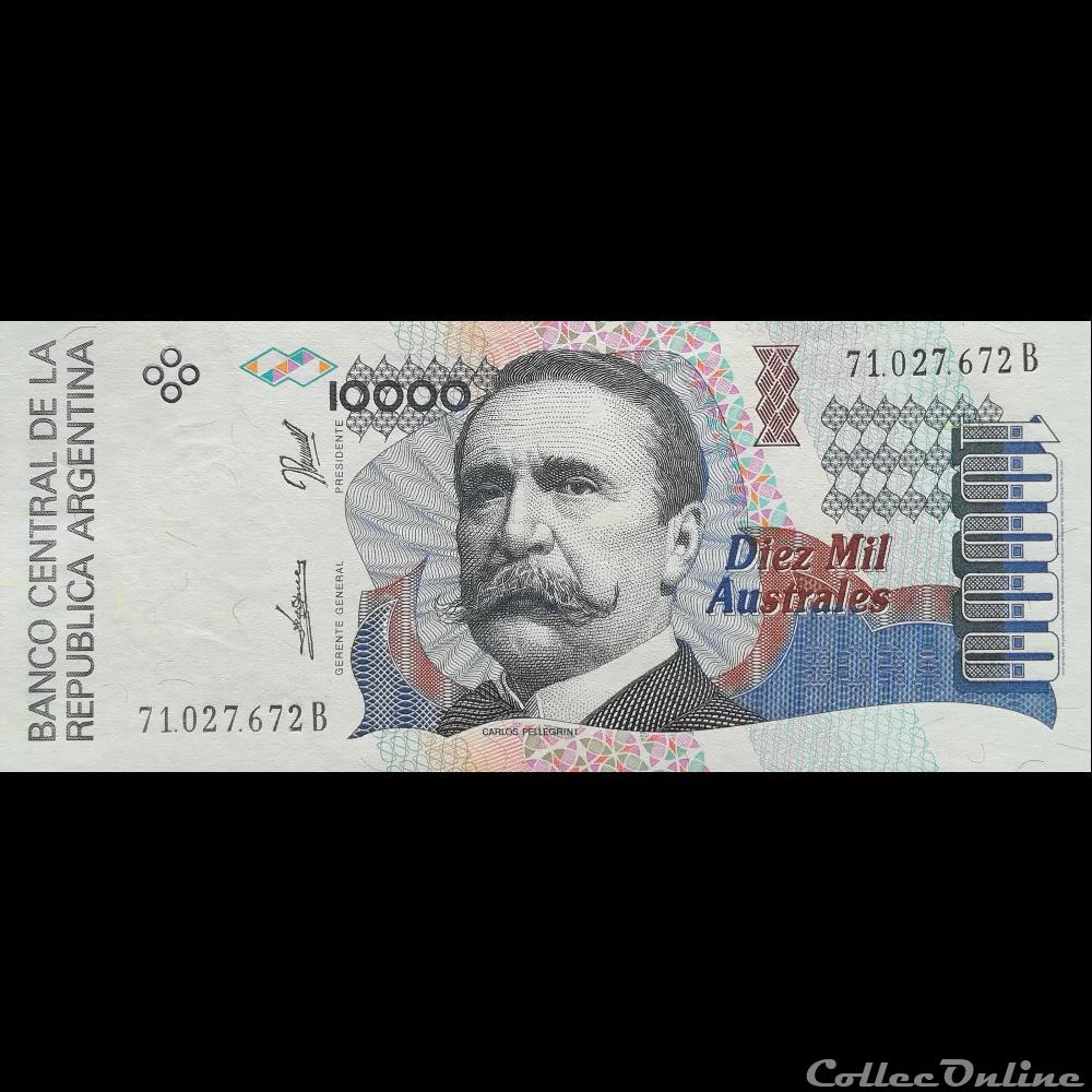 ARGENTINE - P 334 A (2) - 10.000 AUSTRALES - 1989-91 billet amerique du sud argentine p 334 a 2 10 000 australes 1989 91