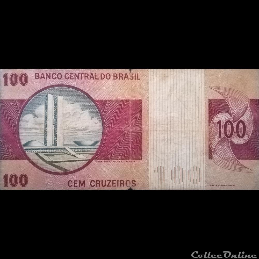 BRESIL - P 195Aa - 100 CRUZEIROS - 1974 billet amerique du sud bresil p 195aa 100 cruzeiros 1974