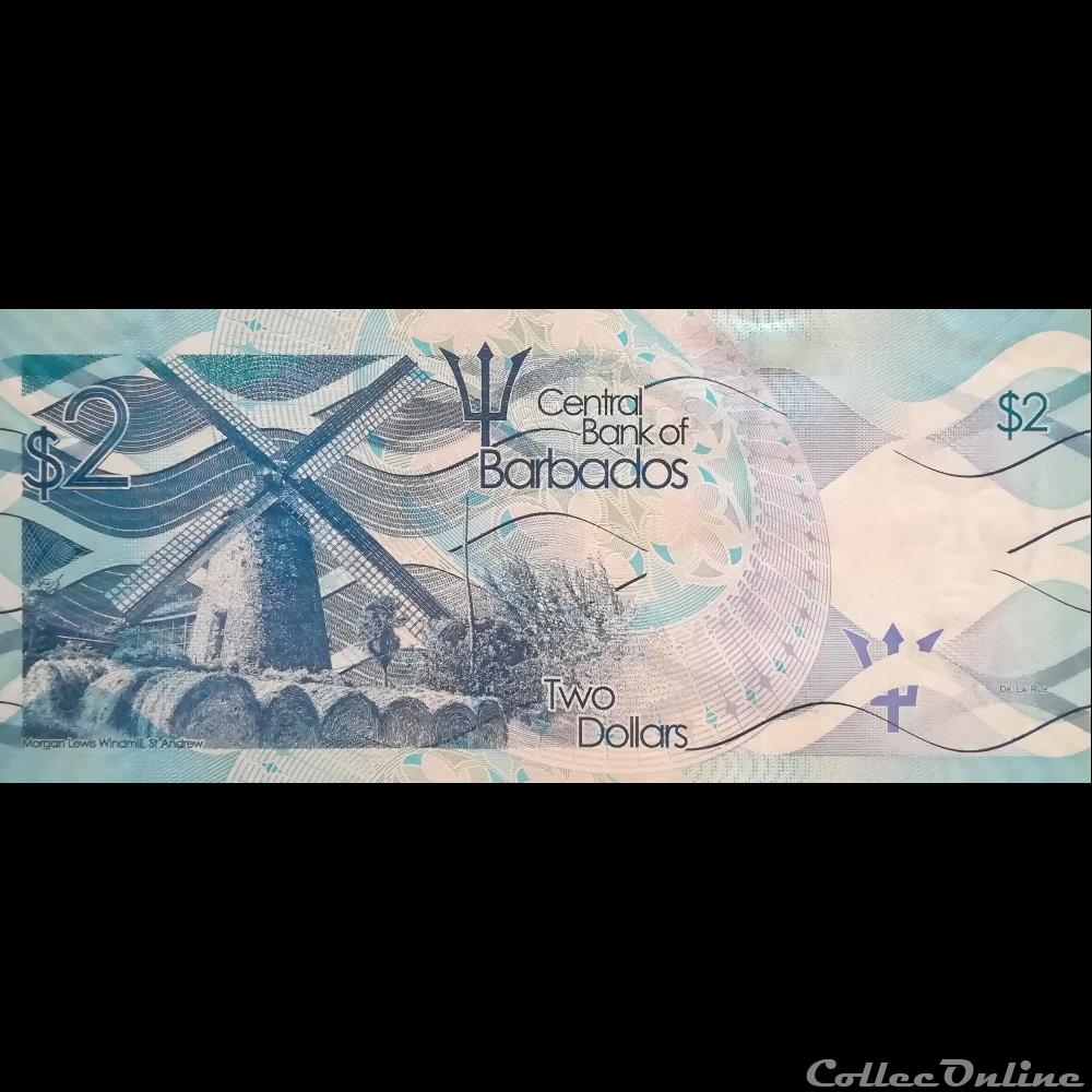 BARBADE - P 073 A - 2 DOLLARS - 2013 billet amerique du nord barbade p 073 a 2 dollars 2013