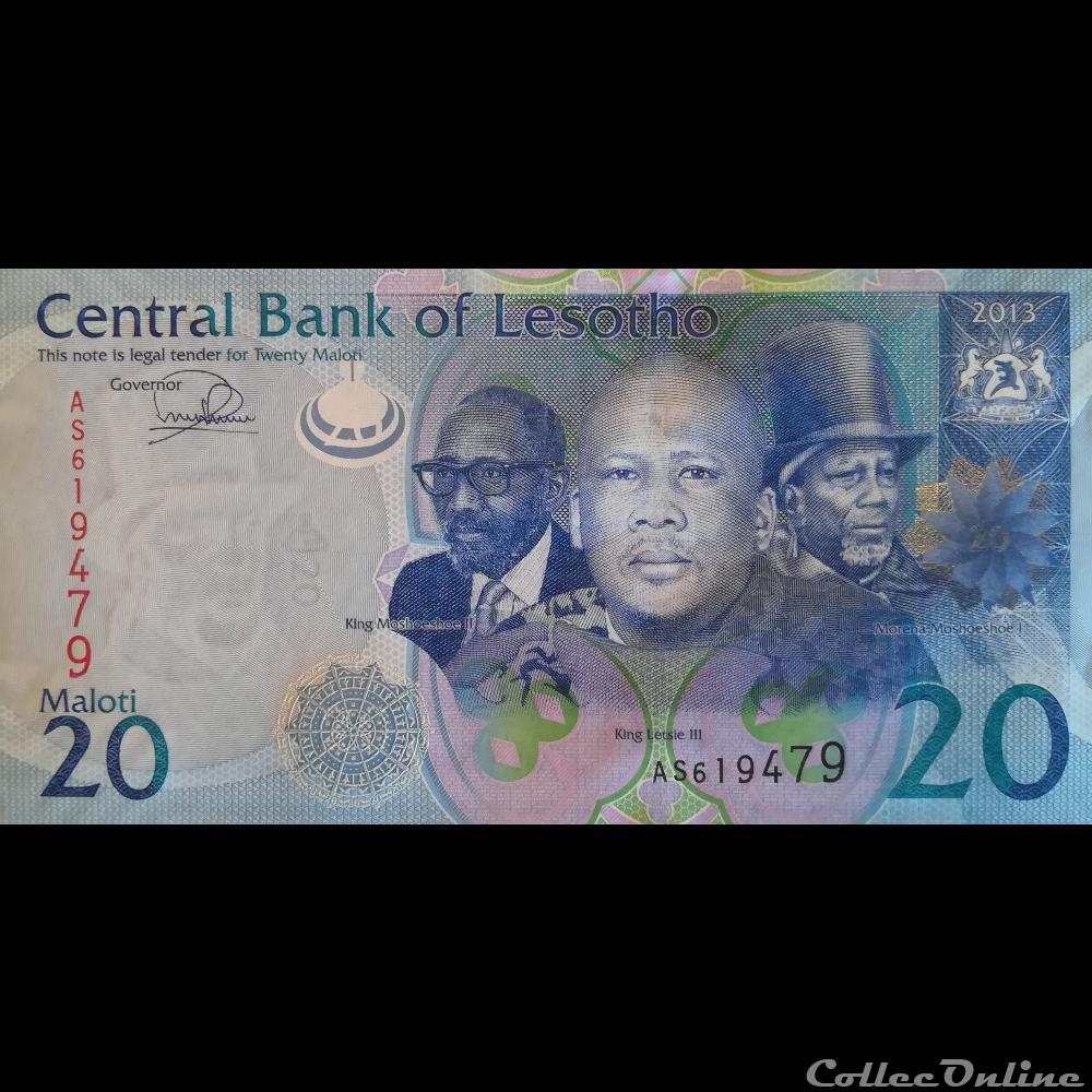 LESOTHO - P 22 B - 20 MALOTI - 2013 billet afrique lesotho p 22 b 20 maloti 2013