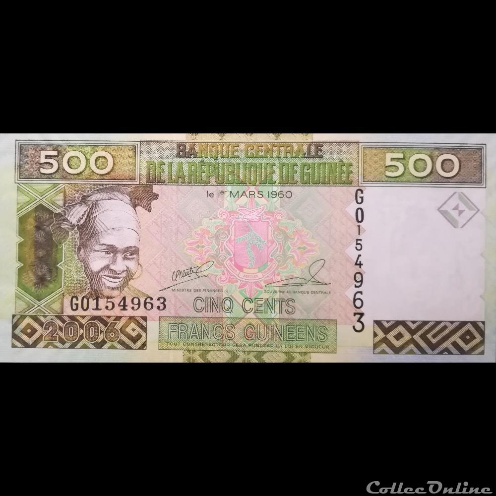 billet afrique guinee p 39 a 500 francs 2006