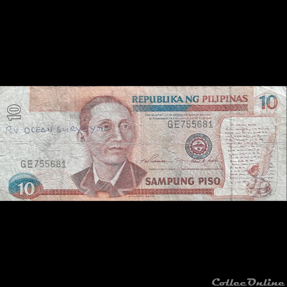 billet asie philippines p 181 b 10 piso 1997