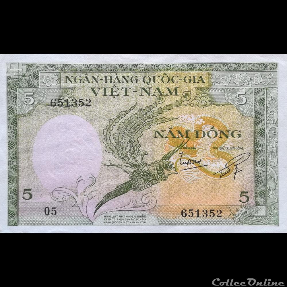 VIÊT NAM DU SUD - P 02 - 5 DÔNG - 1955 billet asie vietnam viet nam du sud p 02 5 dong 1955