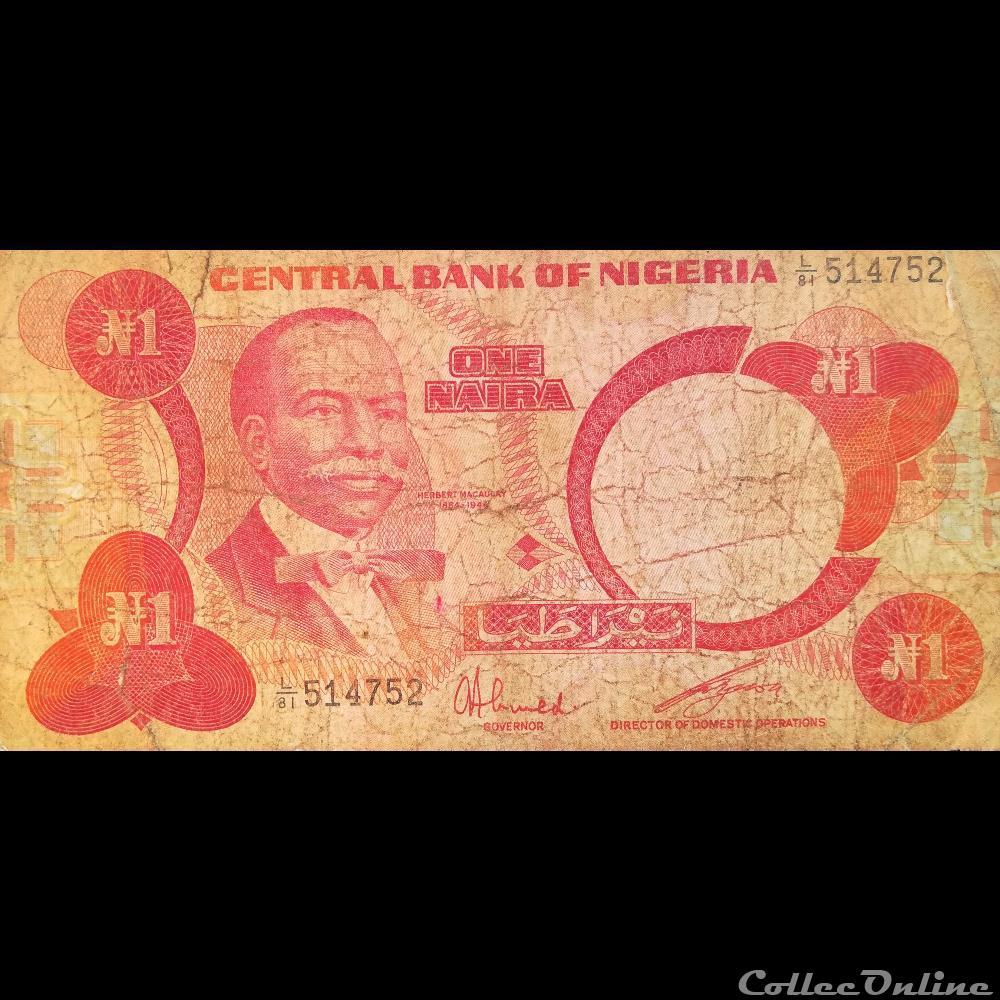 billet afrique nigerium nigeria p 19 c 1 naira 1984