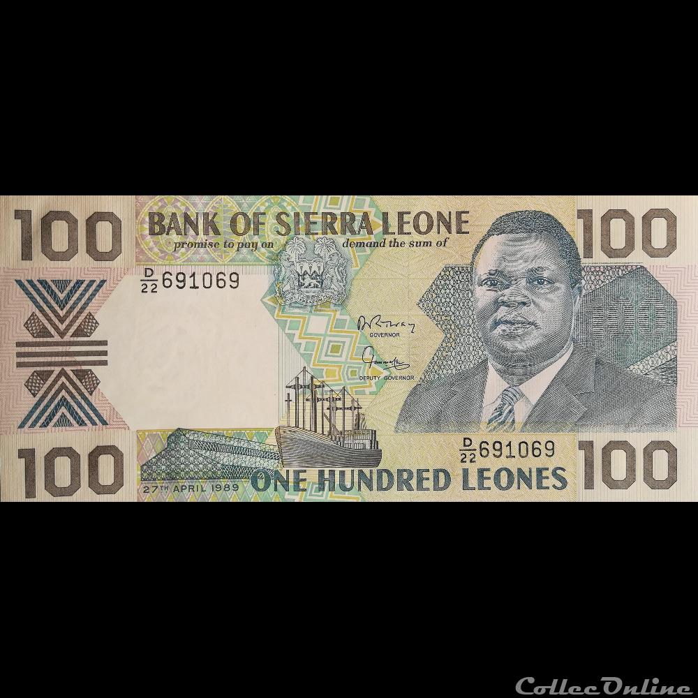 SIERRA LEONE - P 18 B - 100 LEONES - 1989 billet afrique sierra leone p 18 b 100 leones 1989