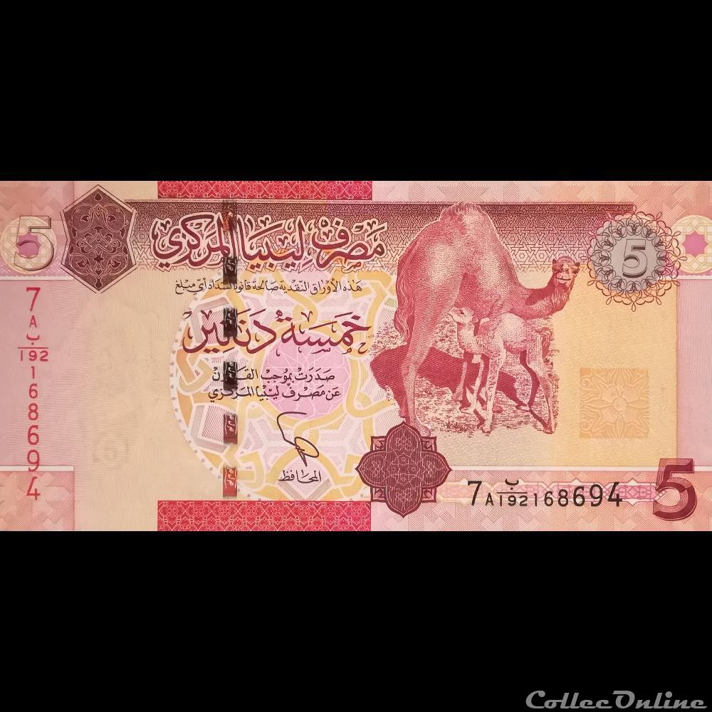 billet afrique libye p 77 5 dinars 2011