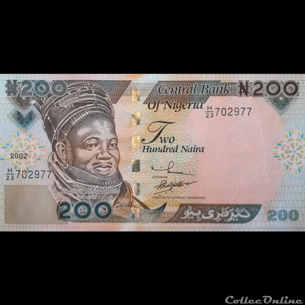billet afrique nigerium nigeria p 29 a 200 naira 2002